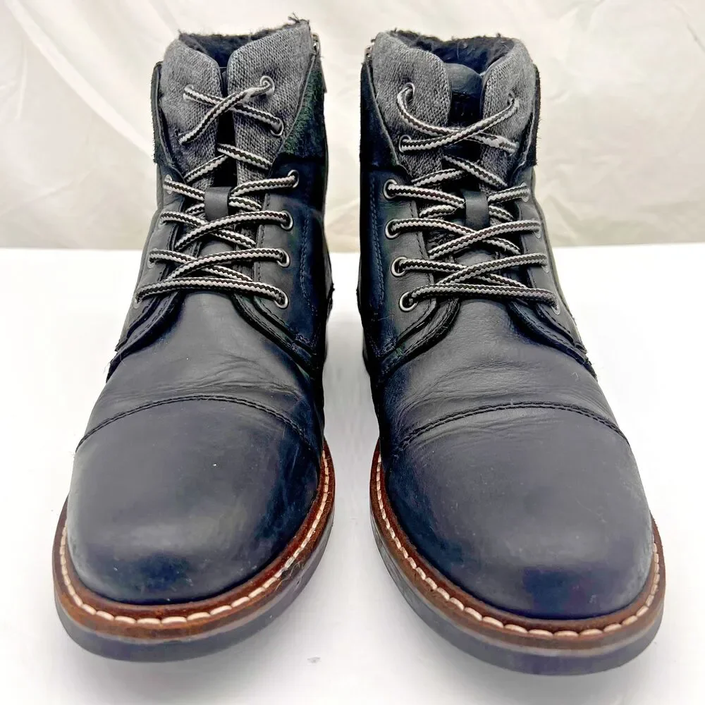 BUCKLE OUTPOST MAKERS BLACK LEATHER EVERET BOOTS SIZE 10.5